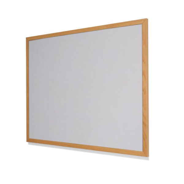 2206 Oyster Shell Colored Cork Forbo Bulletin Board with Narrow Red Oak Frame